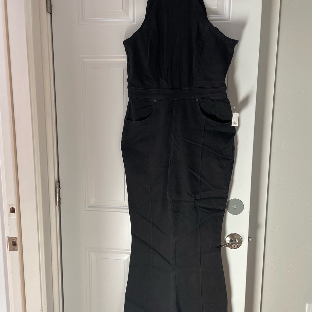 We The Free Black Denim Jumpsuit